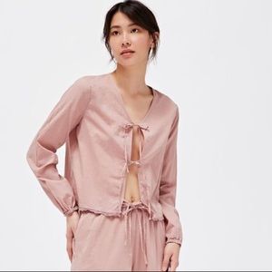 Lacausa Front Tie Sleep Top and Pant Set